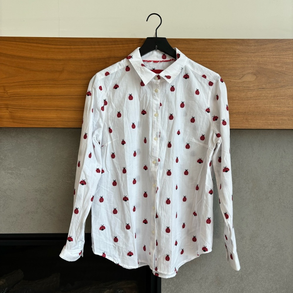 NWT Maeve by Anthropologie Classic Lady Bug Buttondown, Size L - Picture 6 of 13